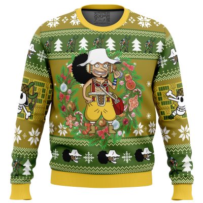 Christmas Usopp One Piece men sweatshirt FRONT mockup - Arknights Merch