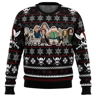 Red Hair Pirates OP Ugly Christmas Sweater FRONT mockup - Arknights Merch